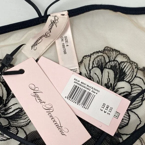 Agent Provocateur Kalia Black Sand Brief NWT $155